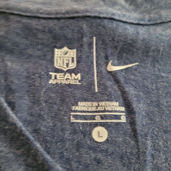 Nike Womens Broncos NFL V-Neck T-Shirt Blue/Orange L - Picture 3 of 6